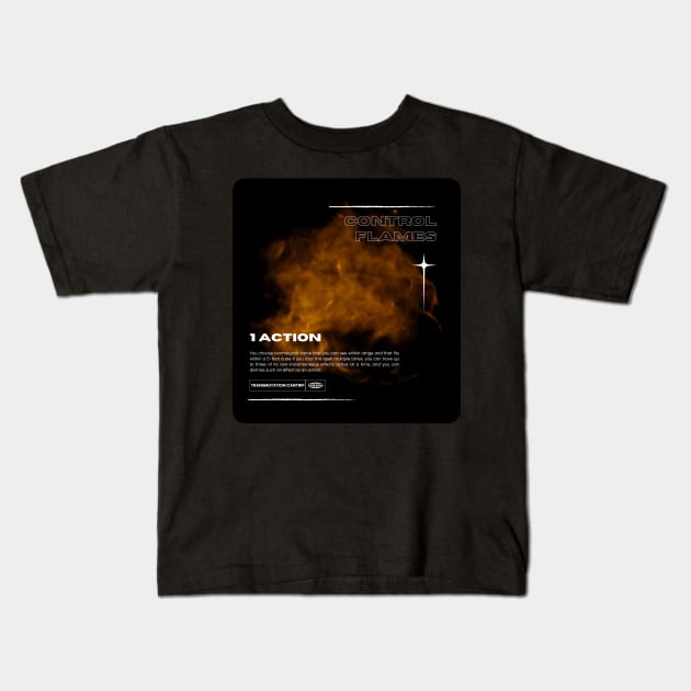 Control Flames Modern Dnd Dungeons and Dragons 5e Kids T-Shirt by JaeSlaysDragons